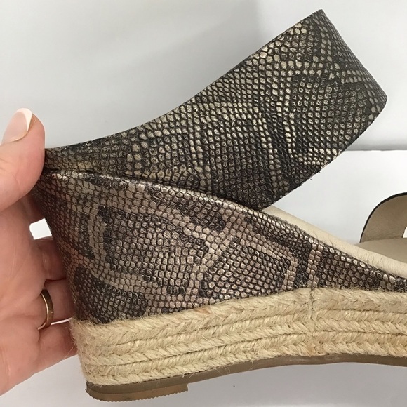 Matisse Flora Espadrille Platform Wedge Sandal Leather Reptile Print Size 9 - Picture 9 of 11
